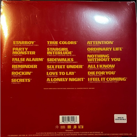 NEW THE WEEKND STARBOY TARGET EXCLUSIVE TRANSLUCENT BLUE  (2LP) VINYL RECORD - Picture 5 of 5